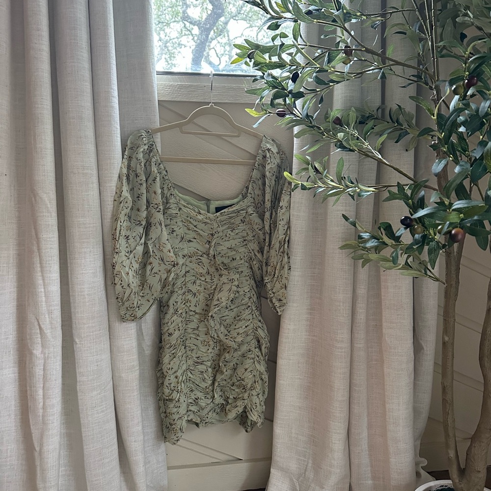 MINKPINK Green Floral Dress